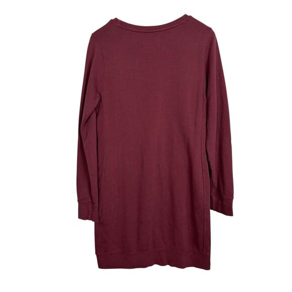Pact Women Cabernet Essential Long Sleeve Sweatshirt Dress Medium Organic Cotton - Picture 6 of 7